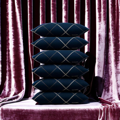 CATHROL Cotton Sleeping Pillow Pack of 6 Abstract 6 Pillows(Blue)