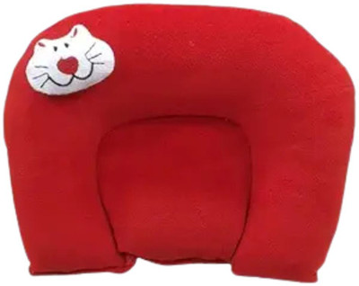 Fashion Overseas Cotton Baby Pillow Pack of 1 Solid Newborn Mustard Seed Support Infant Rai Pillow(Red)