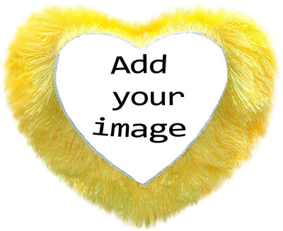 Rashish Polyester Fibre Cushion Pack of 1 Floral Heart(Yellow)