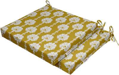 Vargottam Foam Motifs Chair Pad Pack of 2(Yellow1)
