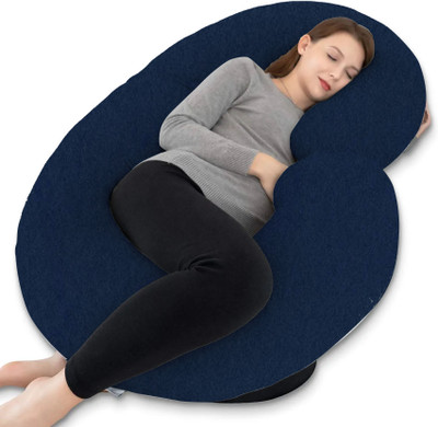 mylilboo Polyester Fibre Solid Pregnancy Pillow Pack of 1(Blue)