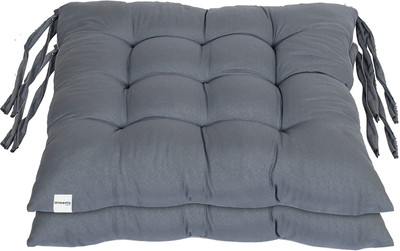 HOMESTIC by Kuber Industries Microfibre Solid Chair Pad Pack of 2(Grey)