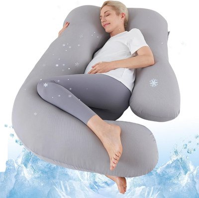 Emma ultra soft j shaped Memory Foam, Gel Solid Orthopaedic Pillow Pack of 1(lite grey)