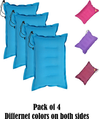 pmsquare Multi Color Air Solid Travel Pillow Pack of 4(Multicolor)