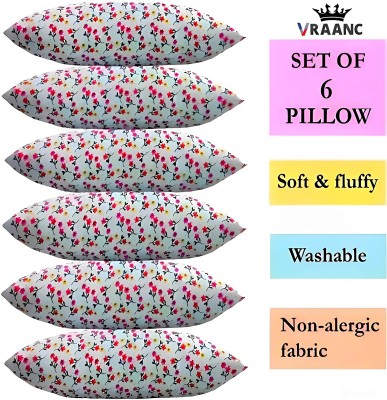 vraanc Luxury Polyester Fibre Abstract, Floral Sleeping Pillow Pack of 6(PRINTED)