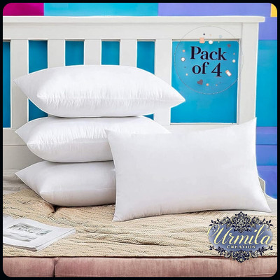 Urmila Creation Luxury Microfibre Solid Sleeping Pillow Pack of 4(White)
