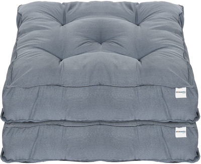 HOMESTIC by Kuber Industries Microfibre Solid Chair Pad Pack of 2(Grey)