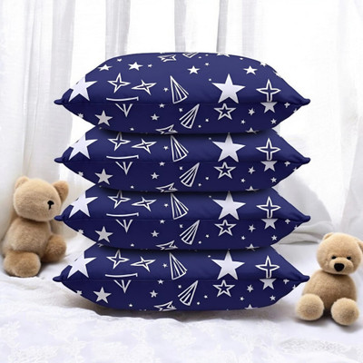 GZZZSD Microfibre Sleeping Pillow Pack of 4 Solid(Blue)