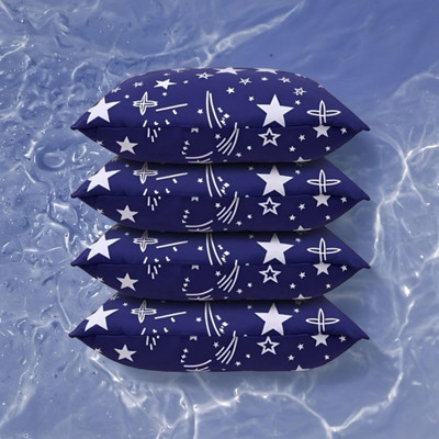 SOFT SNOOZE Luxury Microfibre Abstract Sleeping Pillow Pack of 4(Blue)