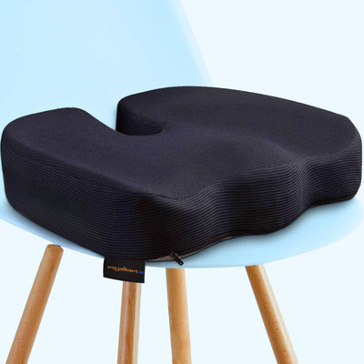 Royalkart Coccyx Pillow Memory Foam Solid Orthopaedic Pillow Pack of 1(Black)