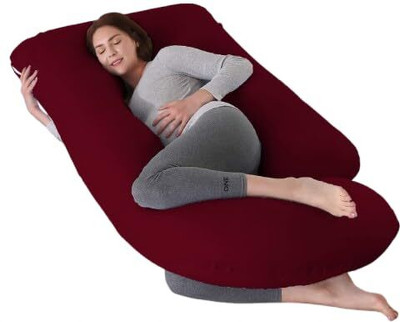 ComfortCraft Co Microfibre Solid Pregnancy Pillow Pack of 1(Maroon)