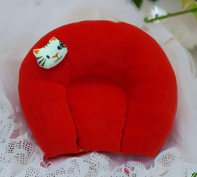 EVK Mustard Seeds Solid Sleeping Pillow Pack of 1(Red)