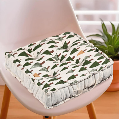 KUBER INDUSTRIES Microfibre Abstract Chair Pad Pack of 1(Green)