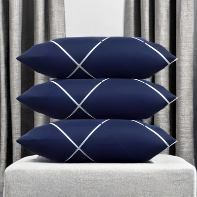 Urmila Creation Polyester Fibre Sleeping Pillow Pack of 3 Solid LUXURY(Blue)