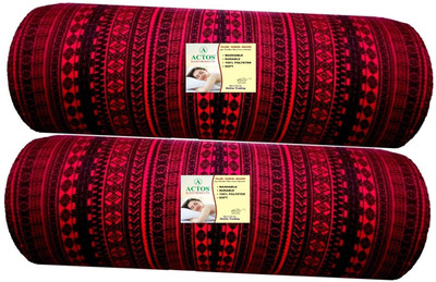 ACTOS Microfibre Geometric Bolster Pack of 2(Maroon7)