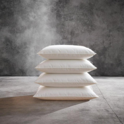 CATHROL Microfibre Sleeping Pillow Pack of 4 Solid(White)