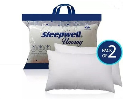 Sleepwell Pillow Set || Comfort And Support Pillow Microfibre Solid Sleeping Pillow Pack of 2(White)