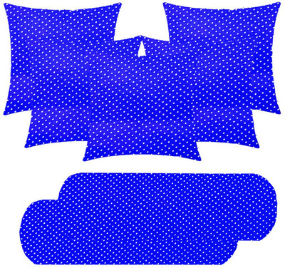 SANJU BROTHER 2 Bolester 5 Cushion Microfibre Abstract Bolster Pack of 7(Dark Blue)