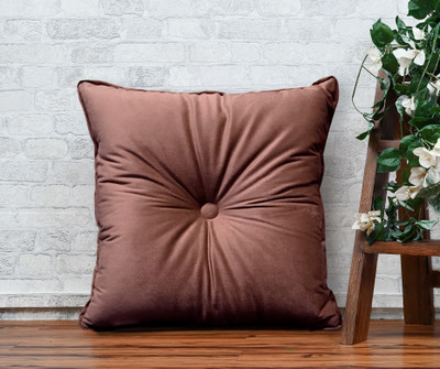 OASIS Deco Cushion Polyester Fibre Solid Cushion Pack of 1(Brown)