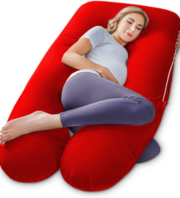 EVOL Microfibre Solid Pregnancy Pillow Pack of 1(Red)