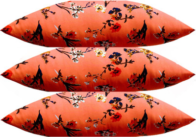ACTOS Microfibre Sleeping Pillow Pack of 3 Floral(Orange)