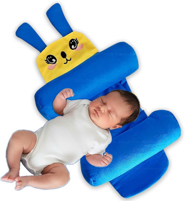 ERcial Store Polyester Fibre Baby Pillow Pack of 1 Animals Baby Toddlers Adjustable Soft Neck Rest Pillow(Blue)