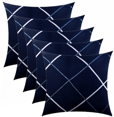 Changers Microfibre Cushion Pack of 5 Geometric(Dark Blue)