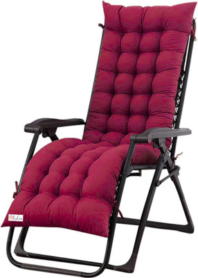 maatrikaa Polyester Fibre Chair Pad Pack of 1 Solid Multipurpose Long Chair Cushion for Rocking Chair, Office, Home & Indoor/Outdoor(Maroon)