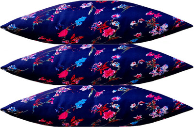 Swikon star Microfibre Floral Sleeping Pillow Pack of 3(Blue)