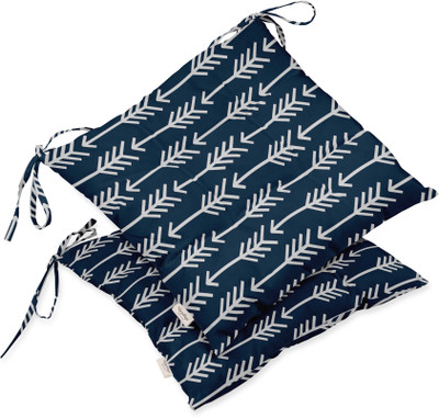 Vargottam Polyester Fibre Geometric Chair Pad Pack of 2(Navy Blue)