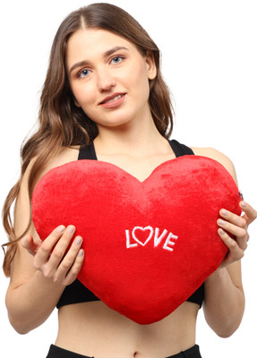 Oscar Home Heart Shape Plush Pillow Heart Stuffed Plush Pillow, Love Pillow Cute Heart Microfibre Solid Cushion Pack of 1(Red)