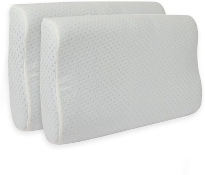 Sleepsia Memory Foam Solid Orthopaedic Pillow Pack of 2(White)