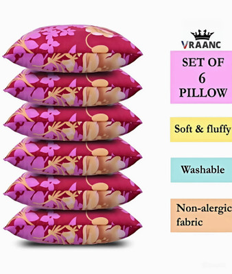 vraanc Polyester Fibre Abstract Sleeping Pillow Pack of 6(Pink)