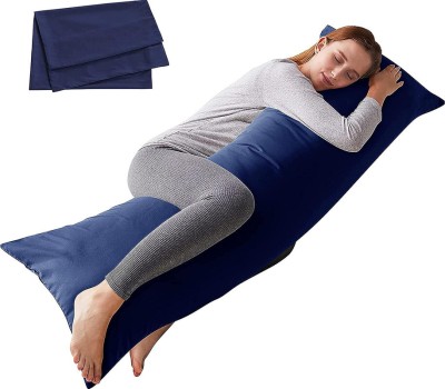 Linenovation Microfibre Solid Body Pillow Pack of 1(Navy Blue)
