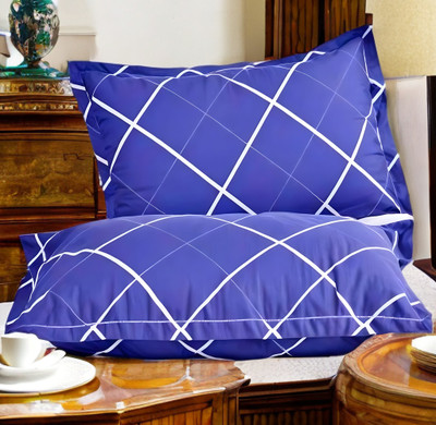 EIRINI LUXURY Microfibre Solid Sleeping Pillow Pack of 2(Blue)