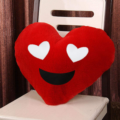 ellsy Microfibre Smiley Cushion Pack of 1(Red)