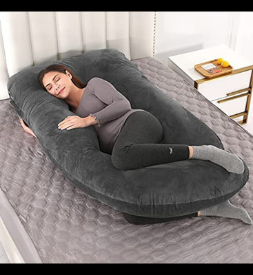 Mojo Microfibre Solid Pregnancy Pillow Pack of 1(Grey)