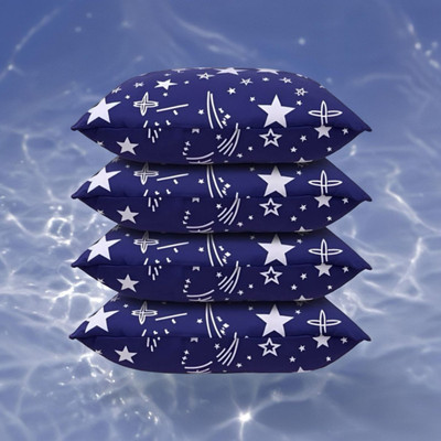 SOFT SNOOZE Microfibre Sleeping Pillow Pack of 4 Abstract(Blue)