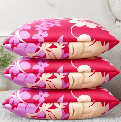 GUNVAR INDIA PRIVATE LIMITED Microfibre Sleeping Pillow Pack of 3 Solid LUXURY(Pink)
