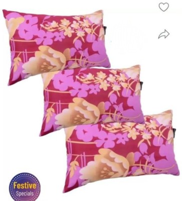 GUNVAR INDIA PRIVATE LIMITED LUXURY Polyester Fibre Abstract Sleeping Pillow Pack of 3(Pink)