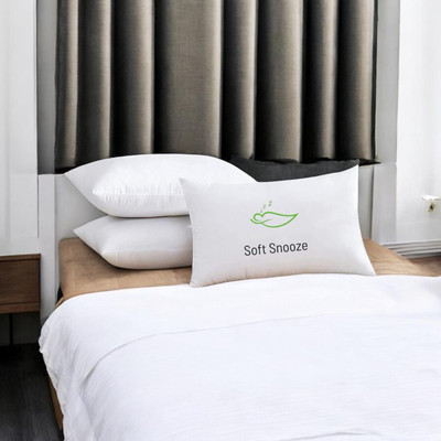 SOFT SNOOZE Microfibre Sleeping Pillow Pack of 3 Solid Soft Luxury(White)