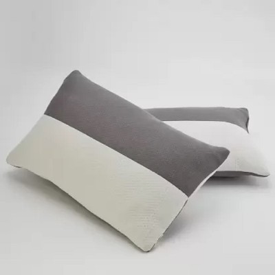 CRAZY WORLD Polyester Fibre Solid Sleeping Pillow Pack of 1(White, Grey)