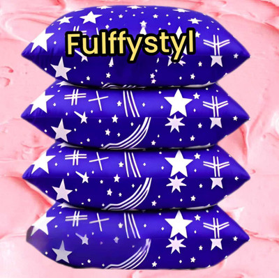 fulffystyl SOFT Microfibre Abstract Sleeping Pillow Pack of 4(Blue)