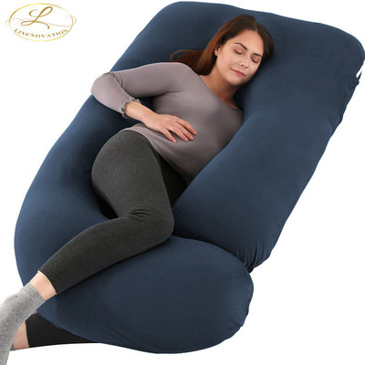 Cashmera Upgrade Model Pregnancy Pillow Microfibre Solid Pregnancy Pillow Pack of 1(Dark Blue)
