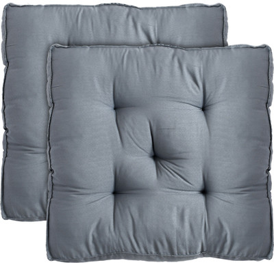 KUBER INDUSTRIES Microfibre Solid Chair Pad Pack of 2(Grey)