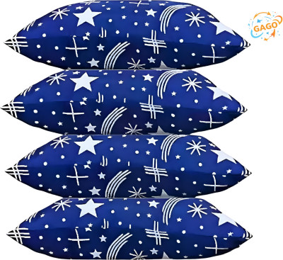 GAGO Polyester Fibre Sleeping Pillow Pack of 4 Abstract Luxury(Blue)