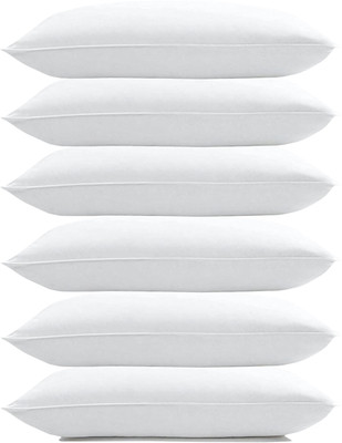 KVASTRA Microfibre Solid Sleeping Pillow Pack of 6(White)