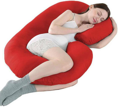 Veronica Polyester Fibre Solid Pregnancy Pillow Pack of 1(Red)