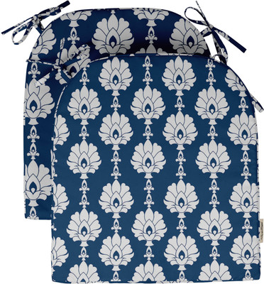 Vargottam Foam Motifs Chair Pad Pack of 2(Royal Blue1)