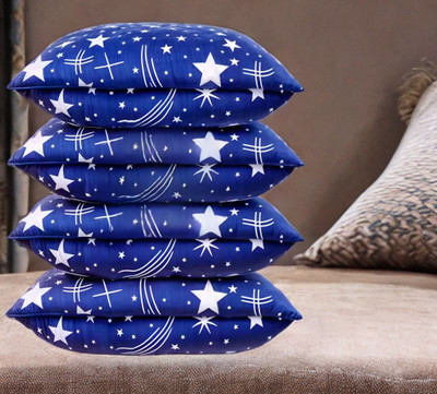 YPOLOIPO Polyester Fibre Sleeping Pillow Pack of 4 Solid LUXURY(Blue)